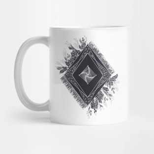 black and white geometric art Mug